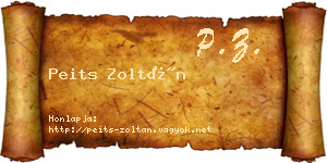 Peits Zoltán névjegykártya